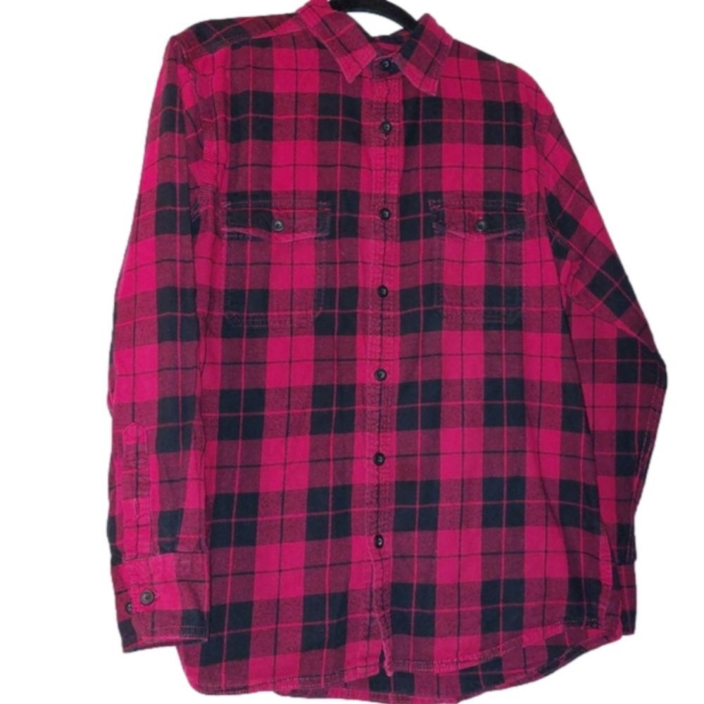 Sonoma Men's Cotton Flannel Shirt Red/Black Size M. VINTAGE